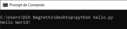 Terminal rodando Hello World